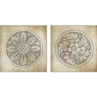 Framed 'Rosette Neutral 2 Piece Art Print Set' border=