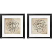 Framed 'Rosette Neutral 2 Piece Framed Art Print Set' border=