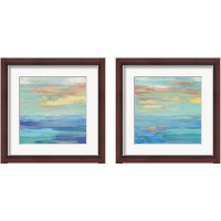 Framed Sunset Beach Bright 2 Piece Framed Art Print Set