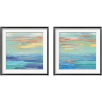 Framed Sunset Beach Bright 2 Piece Framed Art Print Set