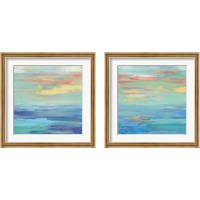 Framed Sunset Beach Bright 2 Piece Framed Art Print Set