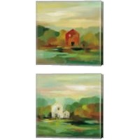 Framed 'October Farm 2 Piece Canvas Print Set' border=