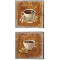 Framed 'Coffee Time on Wood 2 Piece Canvas Print Set' border=