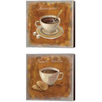 Framed 'Coffee Time on Wood 2 Piece Canvas Print Set' border=