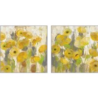 Framed 'Floating Yellow Flowers 2 Piece Art Print Set' border=