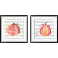 Framed 'Happy Halloween Pumpkin 2 Piece Framed Art Print Set' border=