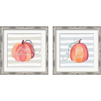 Framed 'Happy Halloween Pumpkin 2 Piece Framed Art Print Set' border=