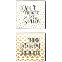 Framed 'Don't Forget to Smile 2 Piece Canvas Print Set' border=