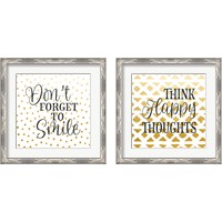 Framed 'Don't Forget to Smile 2 Piece Framed Art Print Set' border=