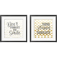 Framed 'Don't Forget to Smile 2 Piece Framed Art Print Set' border=