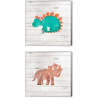 Framed Water Color Dino  2 Piece Canvas Print Set