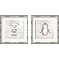 Framed 'Water Color Animal 2 Piece Framed Art Print Set' border=