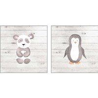 Framed 'Water Color Animal 2 Piece Art Print Set' border=