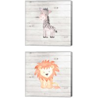 Framed 'Water Color Animal 2 Piece Canvas Print Set' border=