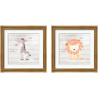 Framed 'Water Color Animal 2 Piece Framed Art Print Set' border=