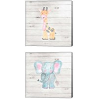 Framed Water Color Animal 2 Piece Canvas Print Set