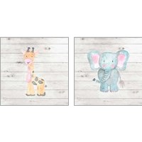 Framed Water Color Animal 2 Piece Art Print Set