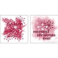 Framed 'Merriest Christmas Ever 2 Piece Art Print Set' border=