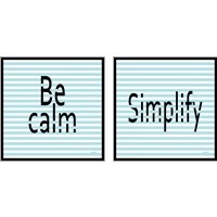 Framed 'Calm & Simplify 2 Piece Art Print Set' border=