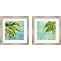 Framed 'Palm Tree Afternoon 2 Piece Framed Art Print Set' border=