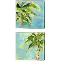 Framed 'Palm Tree Afternoon 2 Piece Canvas Print Set' border=
