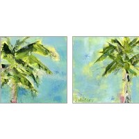 Framed 'Palm Tree Afternoon 2 Piece Art Print Set' border=