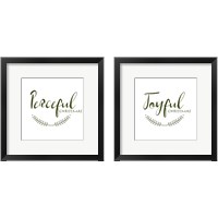 Framed 'Peaceful & Joyful 2 Piece Framed Art Print Set' border=