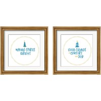 Framed 'Christmas Sayings 2 Piece Framed Art Print Set' border=