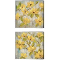 Framed 'Golden Bloom Neutral 2 Piece Canvas Print Set' border=