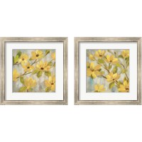 Framed Golden Bloom Neutral 2 Piece Framed Art Print Set