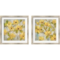 Framed 'Golden Bloom Neutral 2 Piece Framed Art Print Set' border=