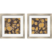 Framed 'Indigo and Gold Silhouettes 2 Piece Framed Art Print Set' border=