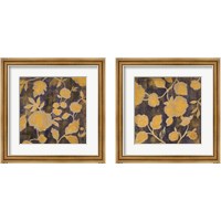 Framed 'Indigo and Gold Silhouettes 2 Piece Framed Art Print Set' border=