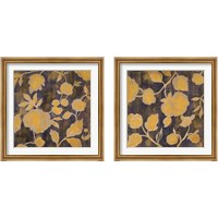 Framed 'Indigo and Gold Silhouettes 2 Piece Framed Art Print Set' border=