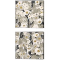 Framed 'Velvety Florals Neutral 2 Piece Canvas Print Set' border=