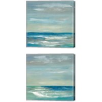 Framed 'Early Morning Waves 2 Piece Canvas Print Set' border=
