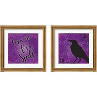 Framed 'Purple Halloween 2 Piece Framed Art Print Set' border=