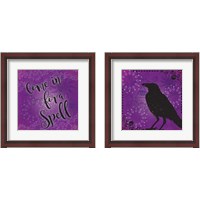 Framed 'Purple Halloween 2 Piece Framed Art Print Set' border=
