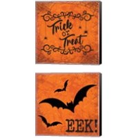 Framed 'Orange Halloween 2 Piece Canvas Print Set' border=