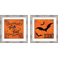 Framed 'Orange Halloween 2 Piece Framed Art Print Set' border=