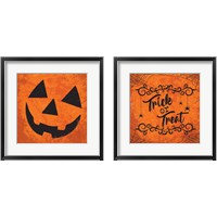 Framed 'Orange Halloween 2 Piece Framed Art Print Set' border=