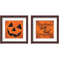 Framed 'Orange Halloween 2 Piece Framed Art Print Set' border=