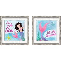 Framed 'Be Mermaids 2 Piece Framed Art Print Set' border=
