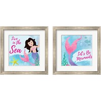 Framed 'Be Mermaids 2 Piece Framed Art Print Set' border=