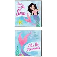 Framed Be Mermaids 2 Piece Canvas Print Set