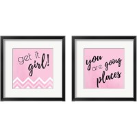 Framed 'Get it Girl 2 Piece Framed Art Print Set' border=