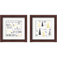 Framed Let It Snow Gold 2 Piece Framed Art Print Set