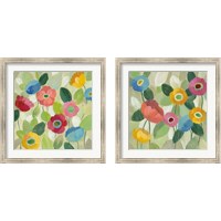 Framed 'Fairy Tale Flowers 2 Piece Framed Art Print Set' border=