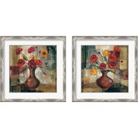 Framed 'Poppies in a Copper Vase 2 Piece Framed Art Print Set' border=