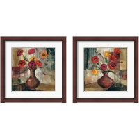 Framed 'Poppies in a Copper Vase 2 Piece Framed Art Print Set' border=